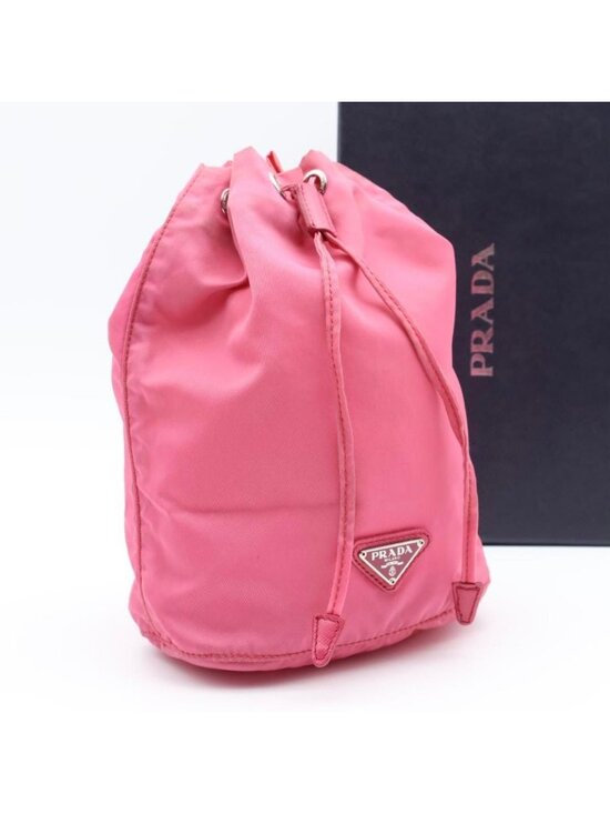Prada Handbags - ★SOLD★ Prada Tessuto Nylon Drawstring Pouch Triangle Logo Pink